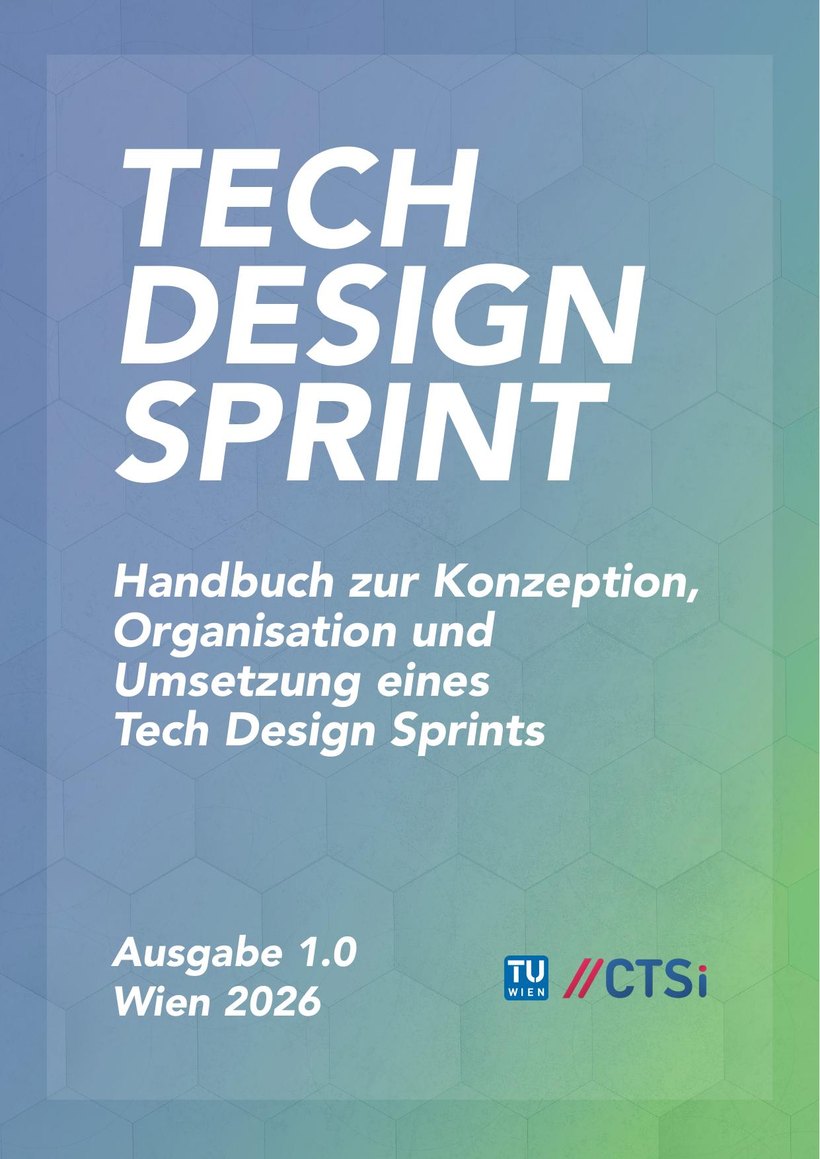 Titelseite des Tech Design Sprint Handbuchs, Ausgabe 1.0, Wien 2026
